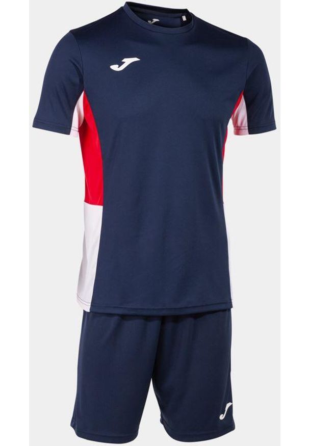 Zestaw Sportowy Joma Danubio II 5XS - Granatowy/Czerwony/Biały Oddychający. Kolor: czerwony, niebieski, wielokolorowy. Materiał: dresówka. Sport: fitness, piłka nożna