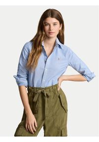 Polo Ralph Lauren Koszula 211941520001 Niebieski Slim Fit. Typ kołnierza: polo. Kolor: niebieski. Materiał: bawełna