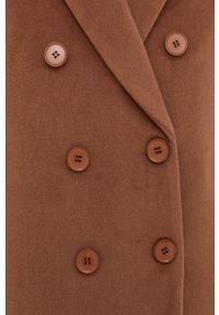 Answear Lab Płaszcz damski kolor brązowy przejściowy dwurzędowy. Kolor: brązowy. Materiał: materiał, wełna. Wzór: gładki. Styl: wakacyjny #5