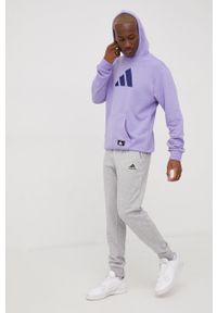 Adidas - adidas spodnie dresowe HE1857 męskie kolor szary z aplikacją. Kolor: szary. Materiał: dresówka. Wzór: aplikacja #3