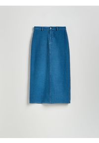 Reserved - Spódnica midi - indigo jeans. Materiał: jeans #1
