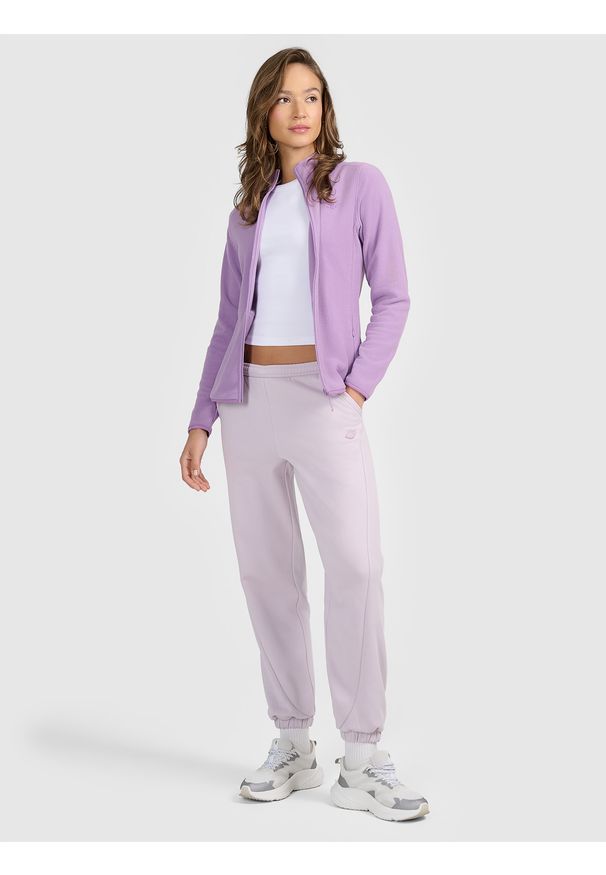 4f - 4F Polar ze stójką slim damski - fioletowy XS. Typ kołnierza: kołnierzyk stójkowy. Kolor: fioletowy. Materiał: polar. Sport: wspinaczka