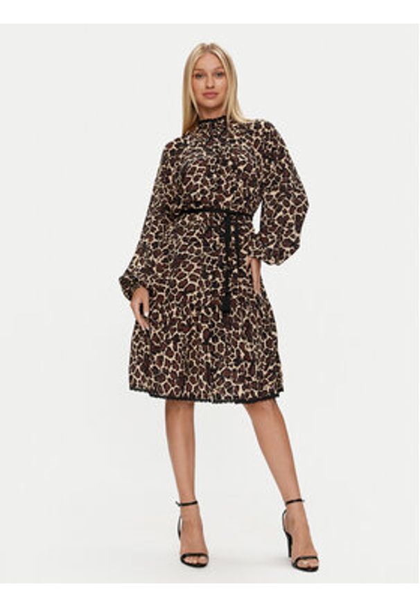 Replay Sukienka codzienna W9113 .000.74994 Brązowy Loose Fit. Okazja: na co dzień. Kolor: brązowy. Materiał: wiskoza. Typ sukienki: proste. Styl: casual