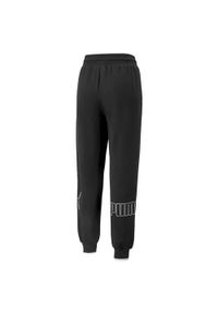 Spodnie sportowe damskie Puma Power Colorblock. Kolor: czarny. Materiał: dresówka. Sport: fitness