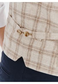 Pako Lorente - PAKO LORENTE – Jednorzędowa kamizelka męska w kratę. Materiał: wełna, poliamid #3