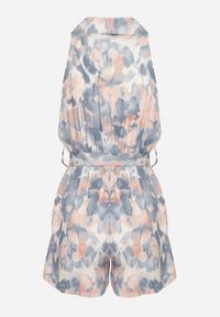 Born2be - Niebieski Wiskozowy Kombinezon o Koszulowym Kroju Bez Rękawów z Paskiem Tolivia. Okazja: na co dzień. Kolor: niebieski. Materiał: wiskoza. Długość rękawa: bez rękawów. Długość: krótkie. Styl: casual, elegancki #6