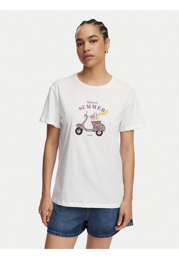 Liu Jo T-Shirt WA6502 JS923 Biały Regular Fit. Kolor: biały. Materiał: bawełna