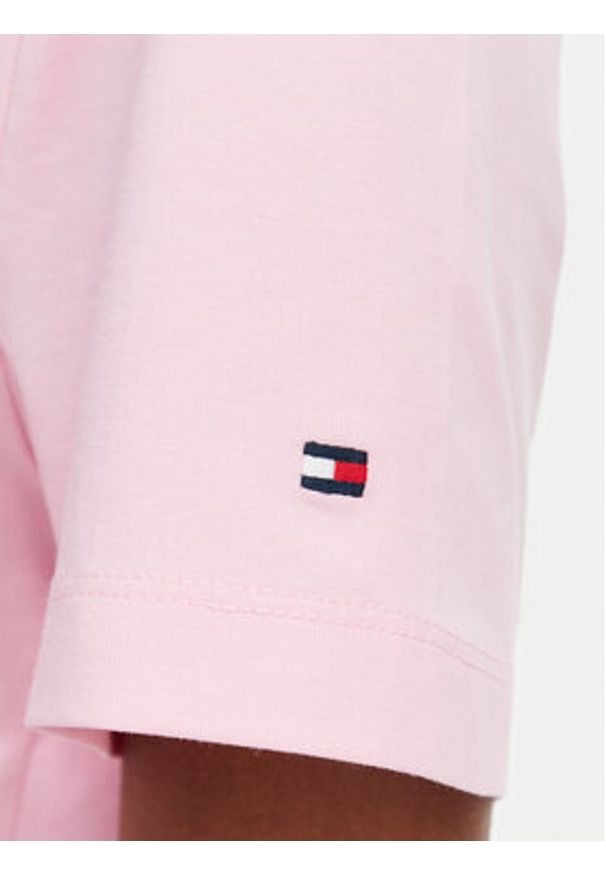 TOMMY HILFIGER - Tommy Hilfiger T-Shirt Th Script WW0WW49941 Różowy jasny Regular Fit. Kolor: różowy. Materiał: bawełna