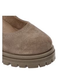 Beżowe Półbuty Armodo Eleganckie Obuwie Damskie. Okazja: na co dzień, do pracy. Kolor: beżowy. Materiał: zamsz. Obcas: na obcasie. Styl: elegancki. Wysokość obcasa: średni #5