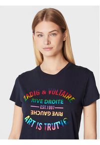 Zadig&Voltaire T-Shirt Walk Blason JWTS00003 Granatowy Regular Fit. Kolor: niebieski. Materiał: bawełna #4