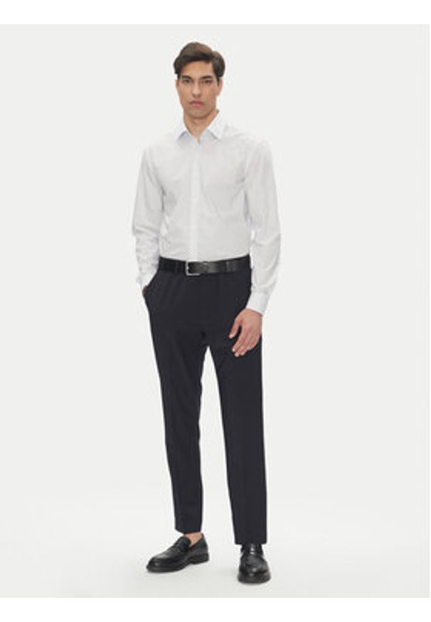 BOSS Koszula H-Hank-Kent-C1 50545147 Biały Slim Fit. Typ kołnierza: kołnierzyk klasyczny. Kolor: biały. Materiał: bawełna
