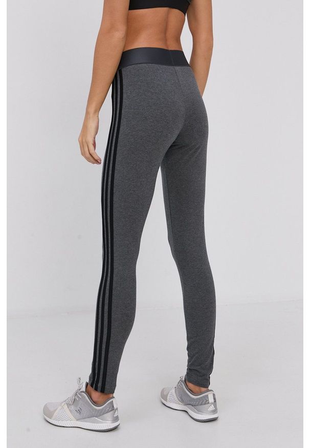 Adidas - Legginsy. Kolor: szary. Materiał: dzianina. Wzór: gładki