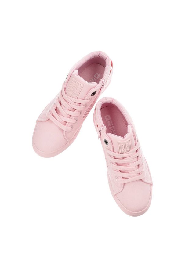 Big-Star - Różowe Sneakersy Big Star Wygodne Buty Dziecięce. Zapięcie: sznurówki. Kolor: różowy. Materiał: materiał. Szerokość cholewki: normalna