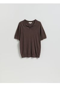 Reserved - Koszulka polo z Lyocellu - brązowy. Typ kołnierza: polo. Kolor: brązowy. Materiał: dzianina #1