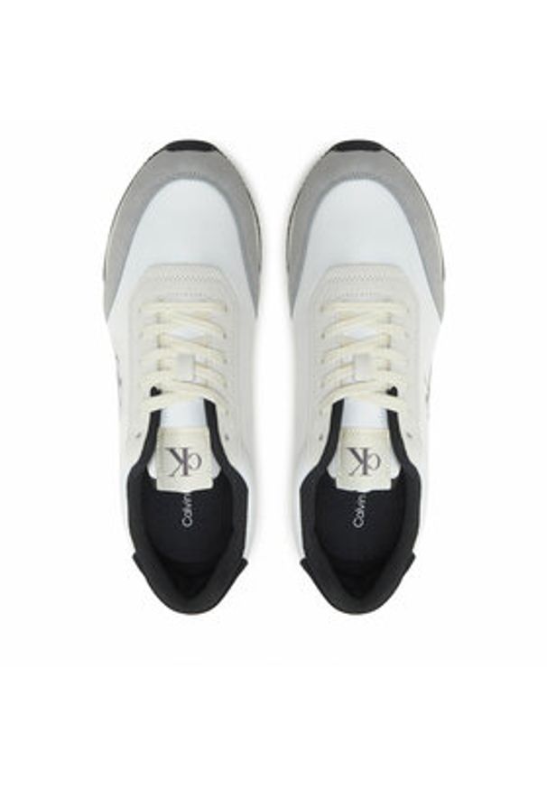 Calvin Klein Jeans Sneakersy Retro Runner Iconic Snk YM0YM01119 Biały. Kolor: biały. Materiał: zamsz, skóra