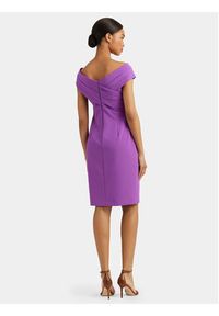 Lauren Ralph Lauren Sukienka koktajlowa 253936390004 Fioletowy Slim Fit. Kolor: fioletowy. Materiał: syntetyk. Styl: wizytowy