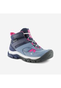 quechua - Buty turystyczne dla dzieci Crossrock Mid wodoodorne. Kolor: niebieski, szary, wielokolorowy. Materiał: kauczuk. Szerokość cholewki: normalna. Sport: wspinaczka, turystyka piesza