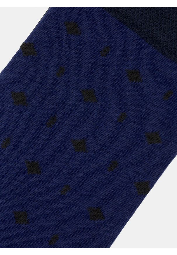 Pako Lorente - Niebieskie skarpetki w granatowe wzorki P000B-SX-511-N. Kolor: niebieski. Materiał: dzianina. Wzór: gładki