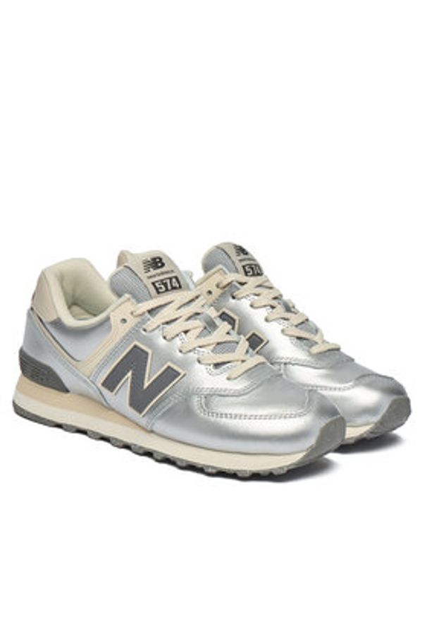 New Balance Sneakersy WL574MLG Srebrny. Kolor: srebrny. Materiał: skóra. Model: New Balance 574
