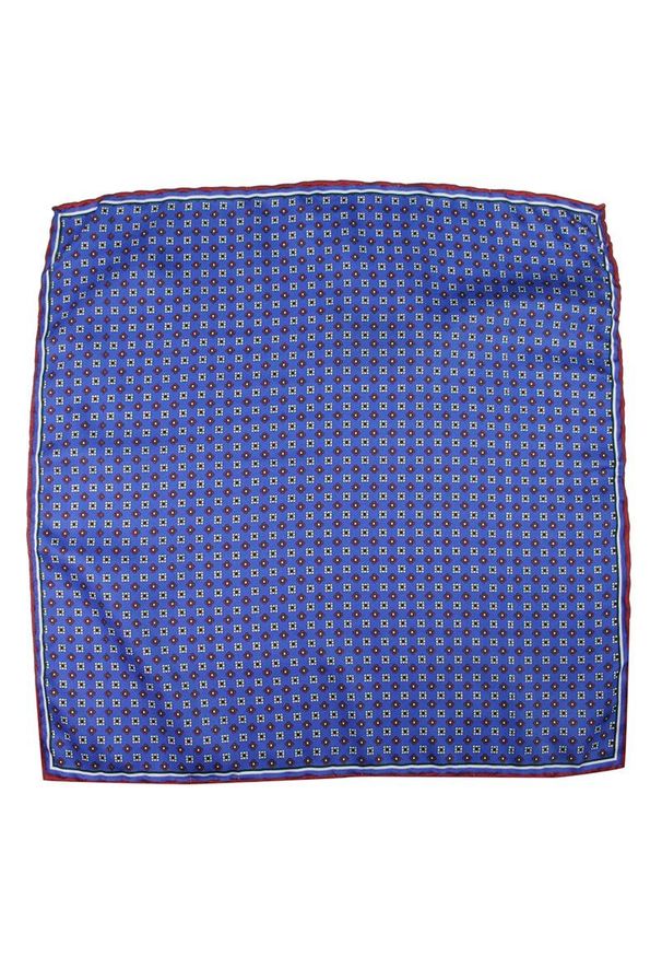 Niebieska poszetka EM Men's Accessories w grochy