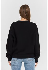 Guess - GUESS Czarna damska bluza z cyrkoniami Cecilia, Rozmiar M. Typ kołnierza: bez kaptura. Kolor: czarny. Materiał: elastan, wiskoza, poliamid, materiał. Długość rękawa: długi rękaw. Długość: długie. Wzór: aplikacja. Styl: elegancki #2