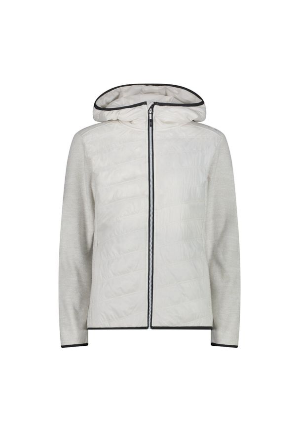 Damska kurtka z kapturem CMP. Typ kołnierza: kaptur. Kolor: biały. Materiał: polar, puch