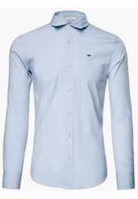 Tommy Jeans Koszula DM0DM04405 Błękitny Slim Fit. Kolor: niebieski. Materiał: bawełna