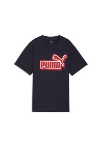 Puma - Młodzieżowa koszulka o luźnym kroju Essentials Logo Lab z grafiką PUMA. Kolor: niebieski. Sport: joga i pilates #1