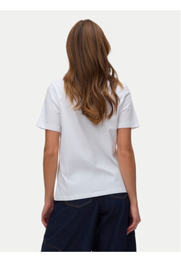 Vero Moda T-Shirt Paulina 10342926 Biały Regular Fit. Kolor: biały. Materiał: bawełna