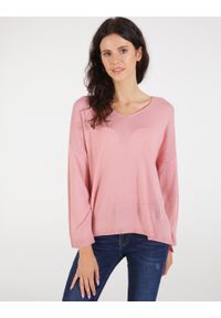 Unisono - GŁADKI SWETER 82108-1 ROSA. Materiał: akryl. Wzór: gładki