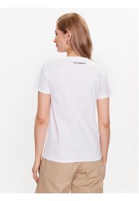 Karl Lagerfeld - KARL LAGERFELD T-Shirt Ikonik 2.0 230W1704 Biały Regular Fit. Typ kołnierza: dekolt w karo. Kolor: biały. Materiał: bawełna #3