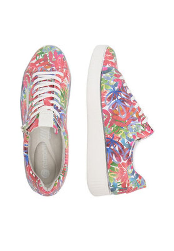 Remonte Sneakersy D2E02-90 Czerwony. Kolor: czerwony. Materiał: skóra