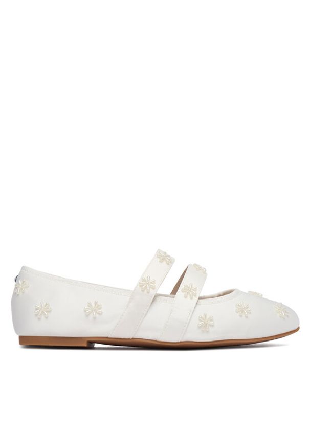 Buffalo Baleriny Dahlia Flower Pearl 1620070 Biały. Kolor: biały. Materiał: materiał