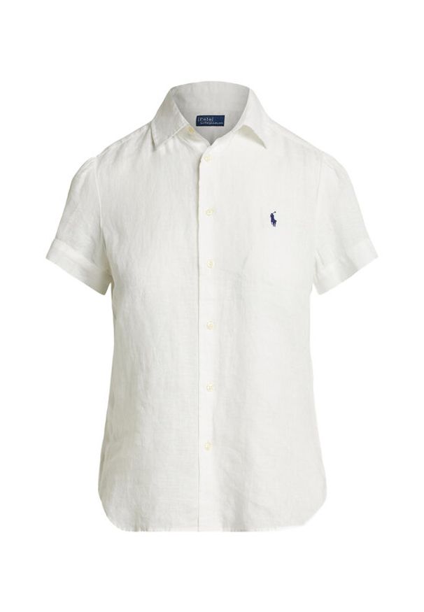 Polo Ralph Lauren Koszula 211973366505 Biały Regular Fit. Typ kołnierza: polo. Kolor: biały. Materiał: len