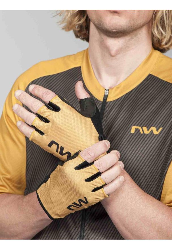 Rękawice rowerowe NORTHWAVE Active żółty. Kolor: brązowy