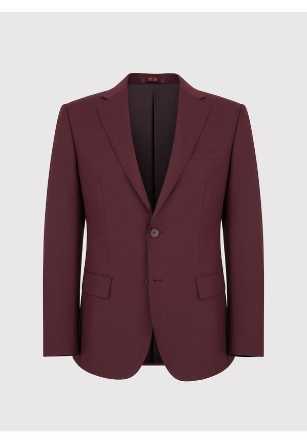 Pako Lorente - PAKO LORENTE – Marynarka garniturowa w kolorze burgundowym. Okazja: na wesele, na ślub cywilny. Kolor: czerwony. Materiał: poliester, wełna. Wzór: gładki. Styl: młodzieżowy