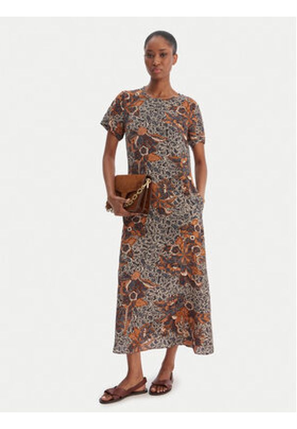 Weekend Max Mara Sukienka codzienna Crespo 2615221042 Granatowy Regular Fit. Okazja: na co dzień. Kolor: niebieski. Materiał: jedwab. Typ sukienki: proste. Styl: casual