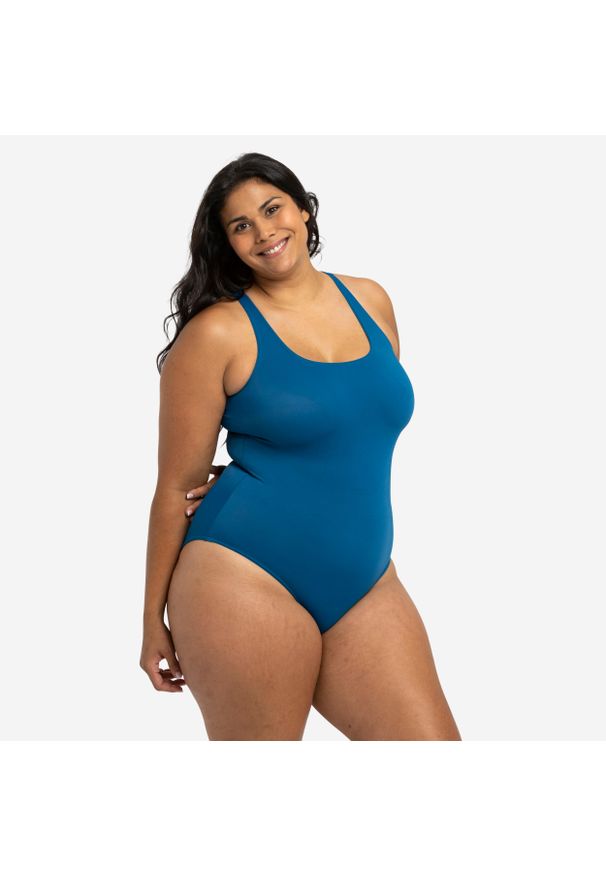 NABAIJI - Strój jednoczęściowy pływacki damski Nabaiji Heva. Kolor: niebieski, wielokolorowy, turkusowy. Materiał: materiał, poliester, elastan