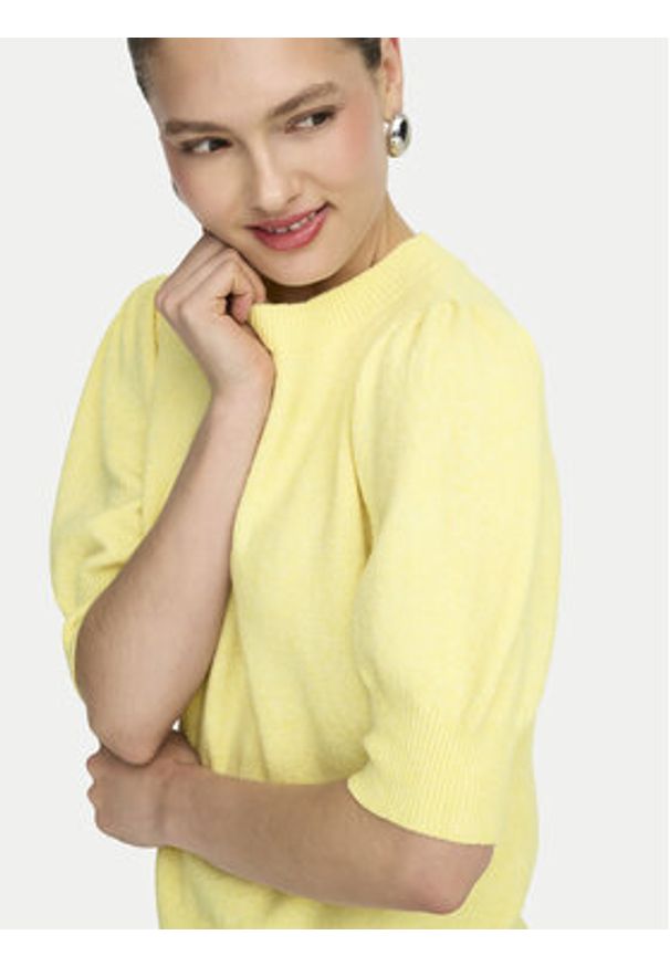 only - ONLY Sweter Rica 15318551 Żółty Regular Fit. Kolor: żółty. Materiał: syntetyk