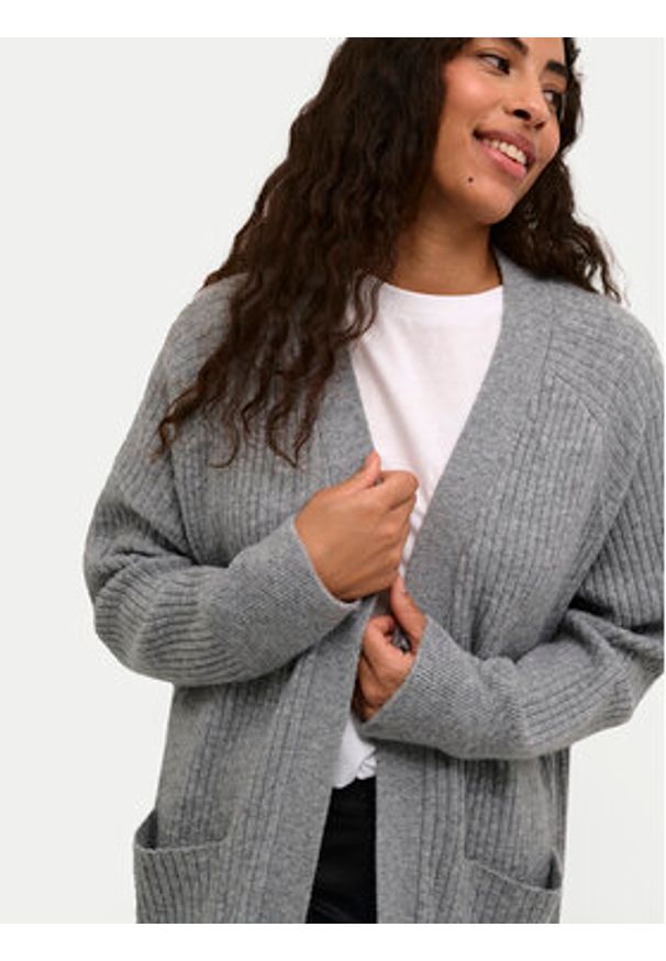 Kaffe Kardigan Rinya 10508958 Szary Regular Fit. Kolor: szary. Materiał: syntetyk