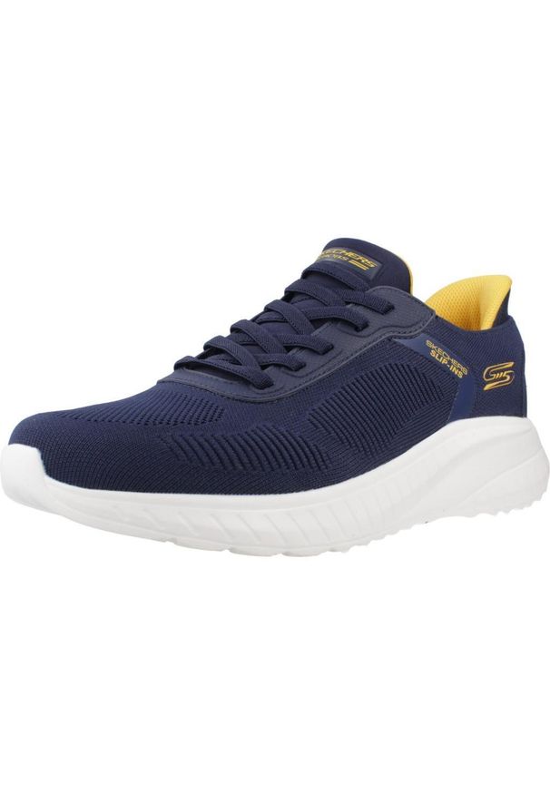 skechers - Buty SKECHERS SLIP-INS BOBS SQUAD CHAOS Niebieski. Kolor: niebieski. Materiał: tkanina