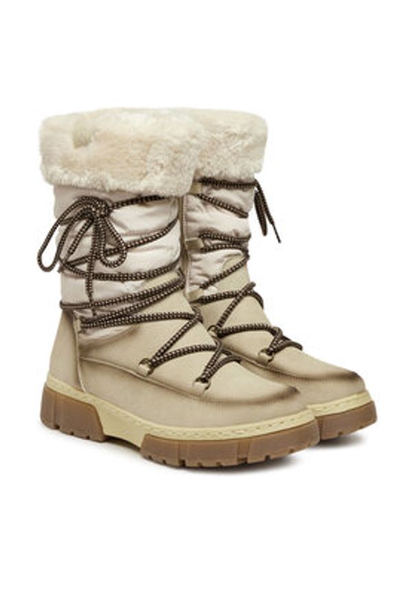 Kimberfeel Śniegowce Rosie Beżowy. Kolor: beżowy. Materiał: skóra