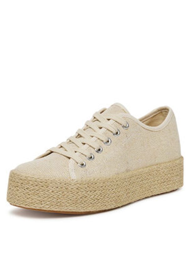 DeeZee Espadryle SH-052 Beżowy. Kolor: beżowy. Materiał: materiał