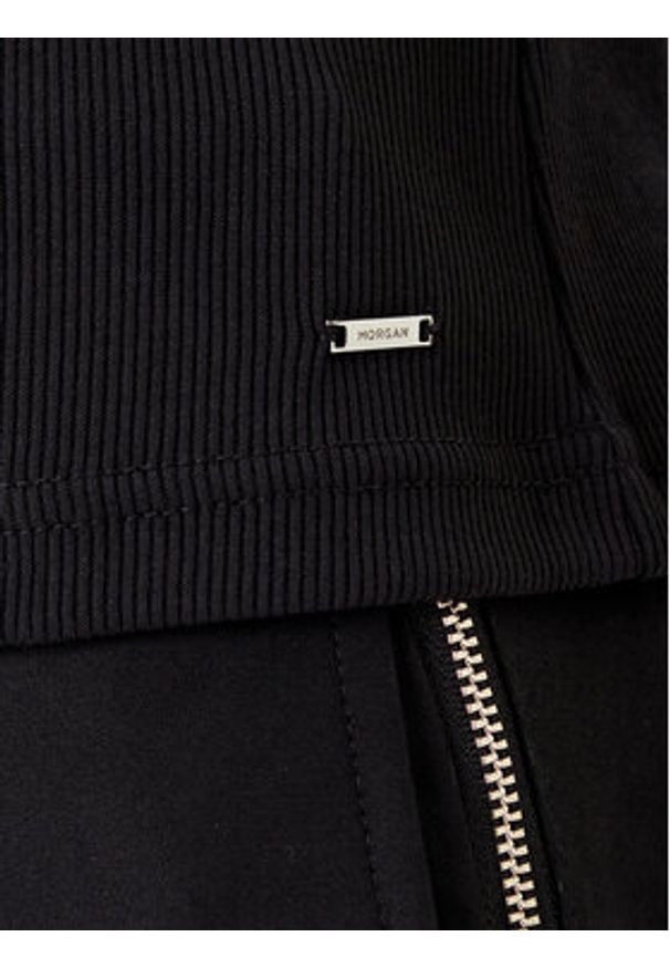 Morgan Bluzka 252-TIPO 979 Czarny Slim Fit. Kolor: czarny. Materiał: syntetyk
