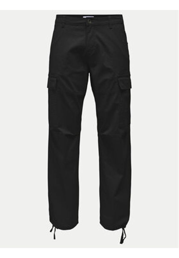 Only & Sons Spodnie materiałowe Ray 22028640 Czarny Loose Fit. Kolor: czarny. Materiał: bawełna