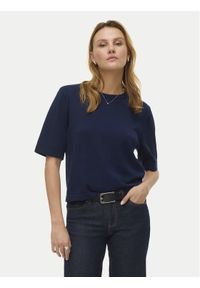 Vero Moda Sweter Silje 10320460 Granatowy Oversize. Kolor: niebieski. Materiał: wiskoza #1