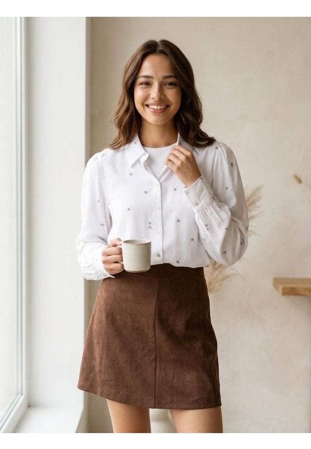 Sinsay - Koszula z wiskozy - biały. Kolor: biały. Materiał: wiskoza