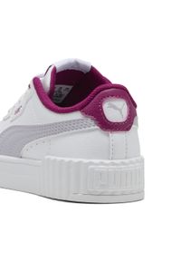 Puma - Dziecięce sneakersy Carina 3.0 PUMA White Lilac Crush Purple. Okazja: na uczelnię. Kolor: fioletowy, biały, wielokolorowy. Materiał: syntetyk, tkanina. Sport: joga i pilates