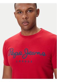 Pepe Jeans T-Shirt Original Stretch N PM5010132 Czerwony Regular Fit. Kolor: czerwony. Materiał: bawełna #5