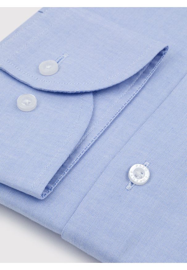 Pako Lorente - PAKO LORENTE – Niebieska koszula męska z długim rękawem. Kolor: niebieski. Materiał: bawełna. Długość rękawa: długi rękaw. Długość: długie. Wzór: gładki